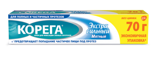 Крем для фиксации Корега зубных протезов мятный (экстра сильный) 70гр