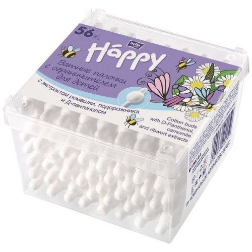 Ватные палочки bella baby Happy с экстрактом череды и Д-пантенолом, 56 шт