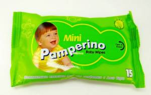 Салфетки влажные pamperino мини детские, 15 шт