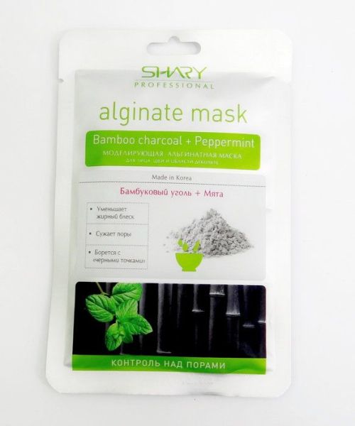 Альгинатная маска Shary Bamboo charcoal + Peppermint 28 г фотография